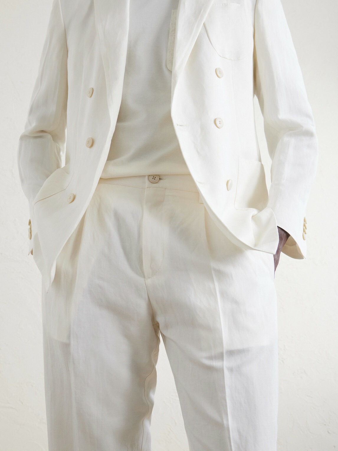 Canali - Mamhood Straight-Leg Pleated Linen And Silk-Blend Trousers - White