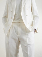 Canali - Mamhood Straight-Leg Pleated Linen And Silk-Blend Trousers - White