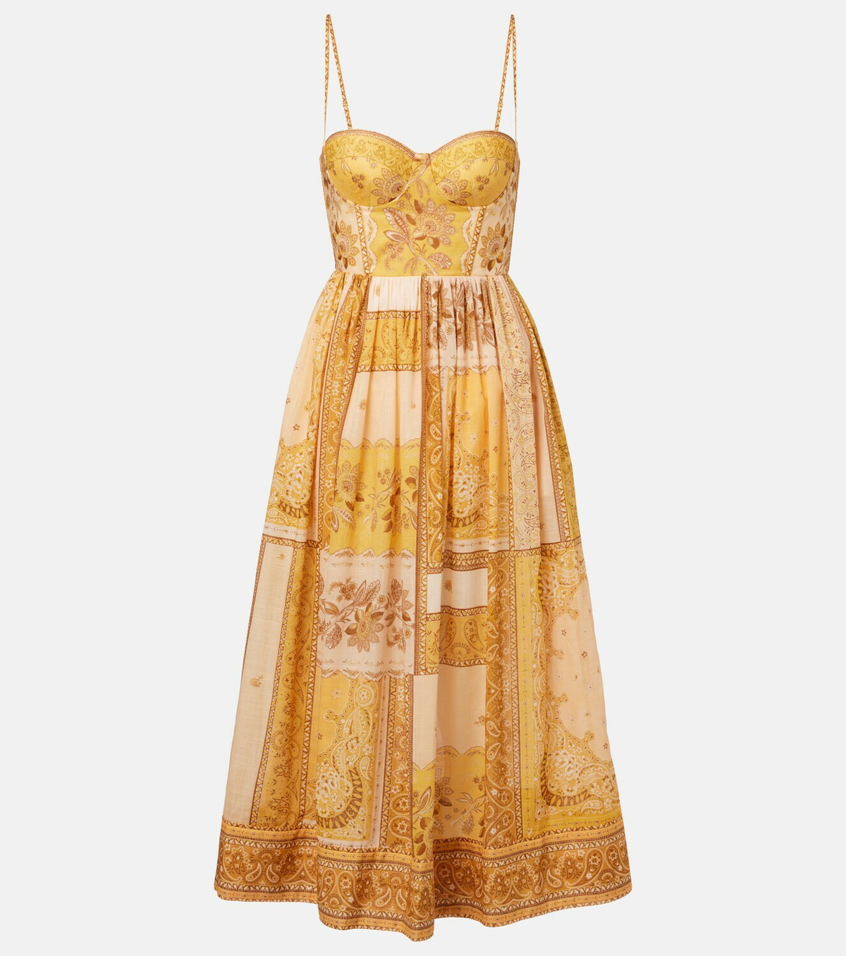 Zimmermann Lucky shirred cotton corset dress