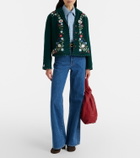 Rixo Jude embroidered floral wool-blend jacket