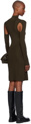Helmut Lang Brown Air Turtleneck Midi Dress