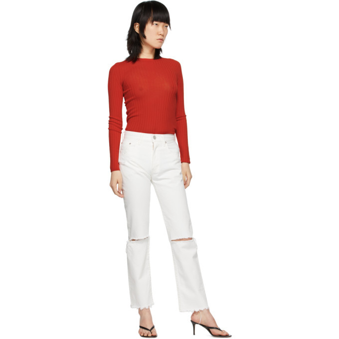 Moussy Vintage White Wagoner Straight Jeans
