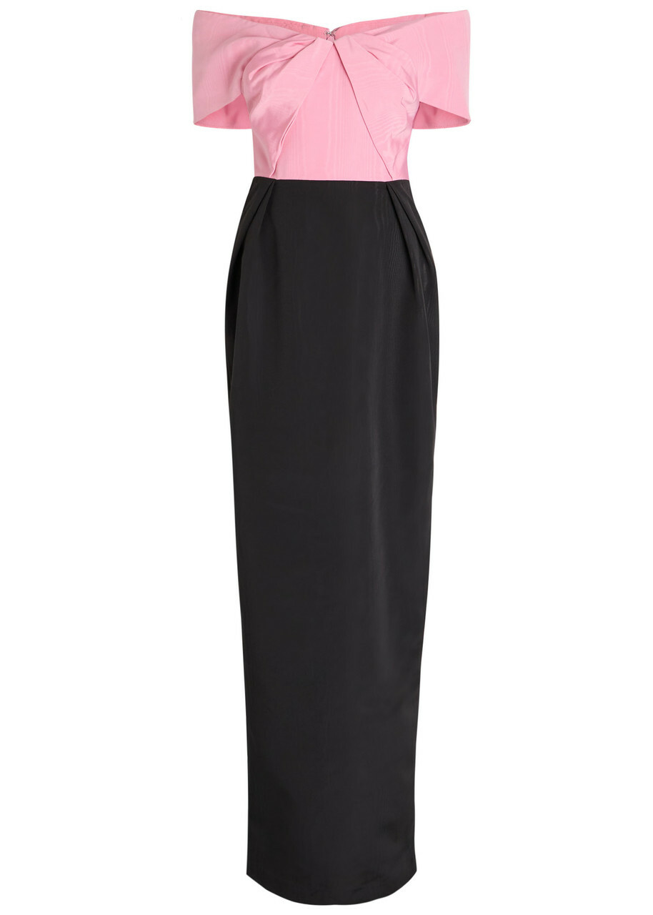 Rebecca Vallance Amaro Off-the-shoulder Taffeta Maxi Dress Black