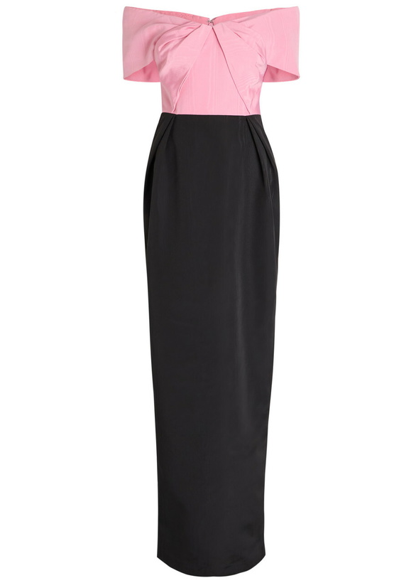 Photo: Rebecca Vallance Amaro Off-the-shoulder Taffeta Maxi Dress Black