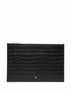 ALEXANDER MCQUEEN - Embossed Crocodile Leather Zip Pouch