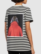 MAX MARA Rosso Printed Striped Jersey T-shirt