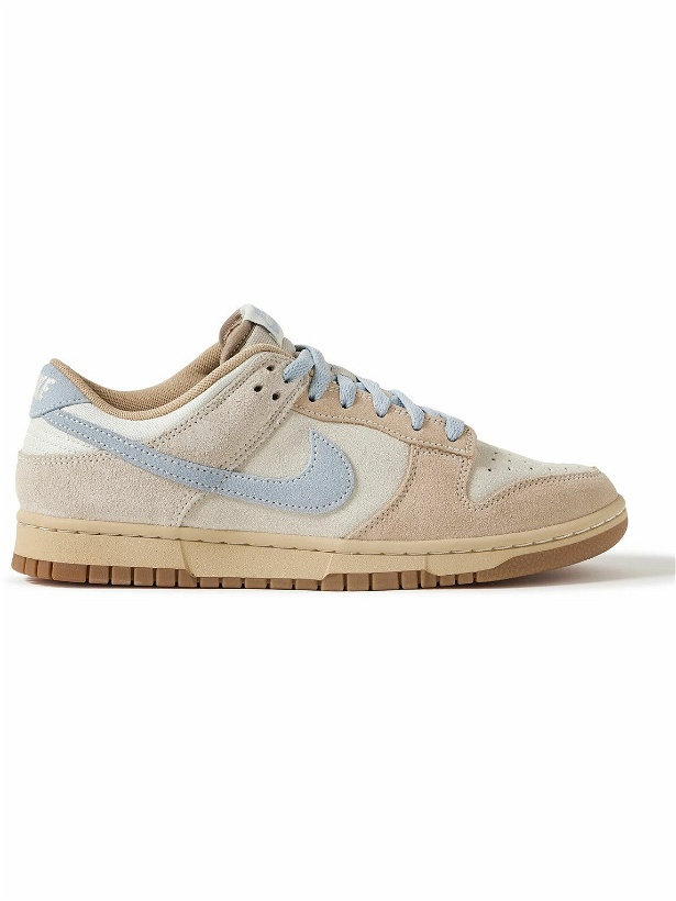 Photo: Nike - Dunk Low Mesh-Trimmed Suede Sneakers - Neutrals