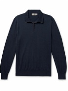 Canali - Slim-Fit Cotton Half-Zip Sweater - Blue