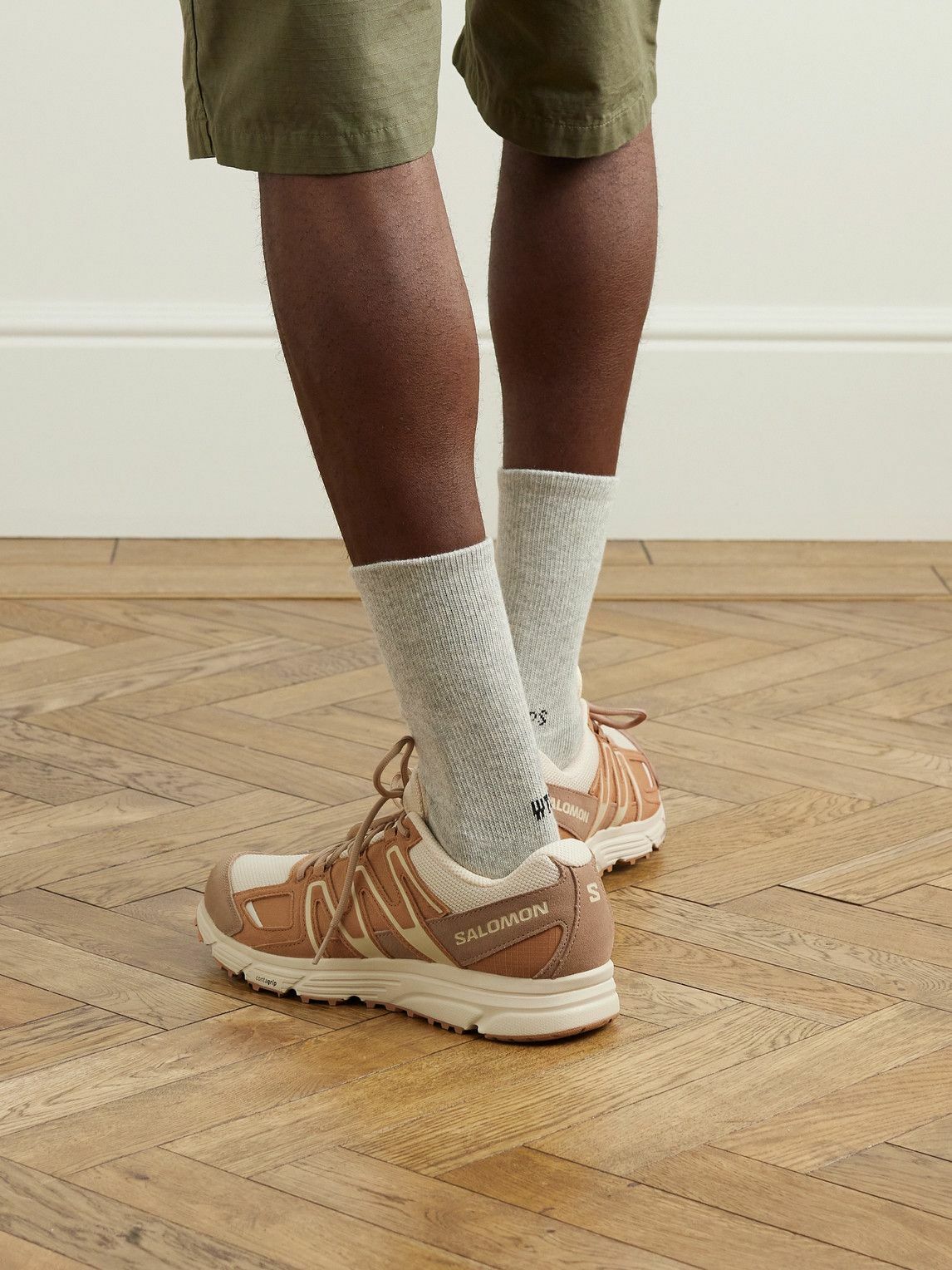 Salomon - X-MISSION 4 Suede, Mesh and Ripstop Sneakers - Neutrals