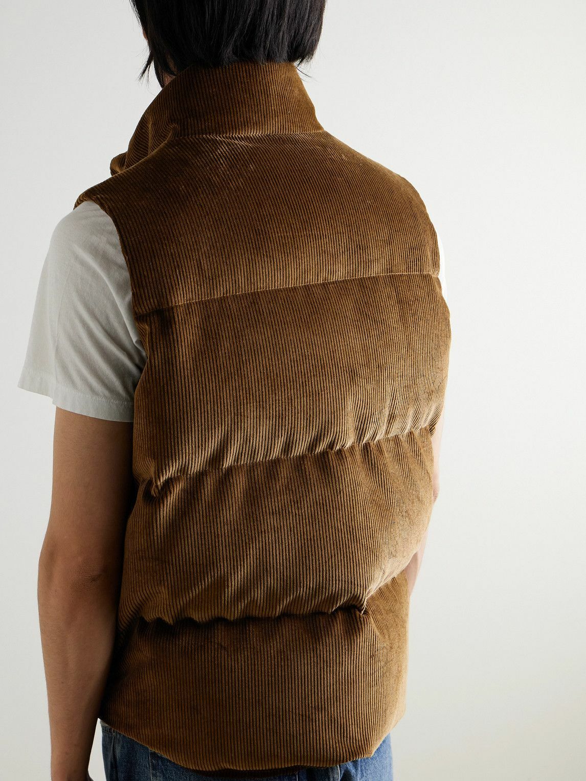 Drake's - Quilted Cotton-Corduroy Down Gilet - Brown