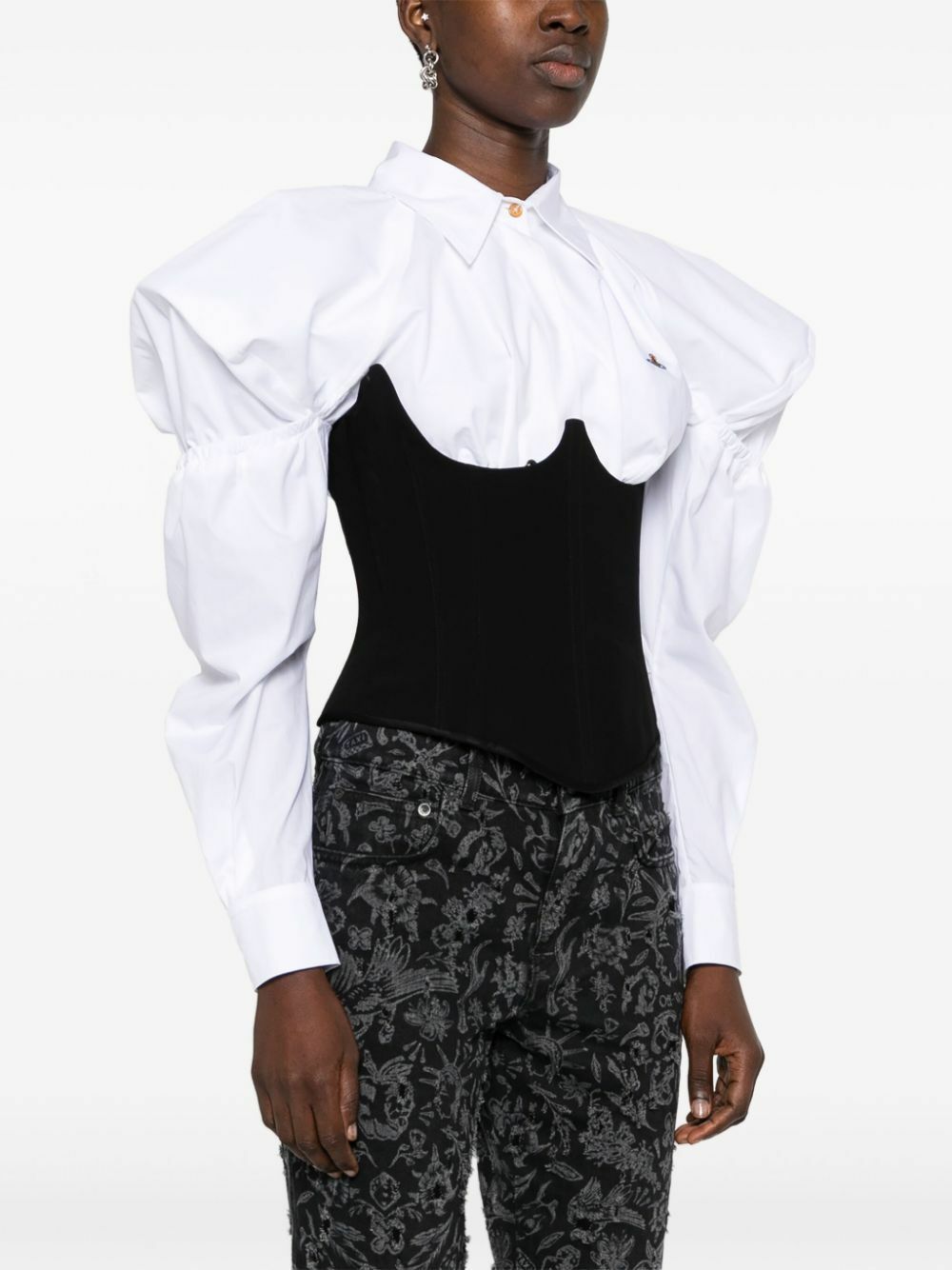 white christmas dresses Debossed Leather Underbust Corset main image 1