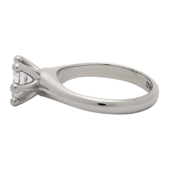 Dheygere Silver Solitare Pinky Ring