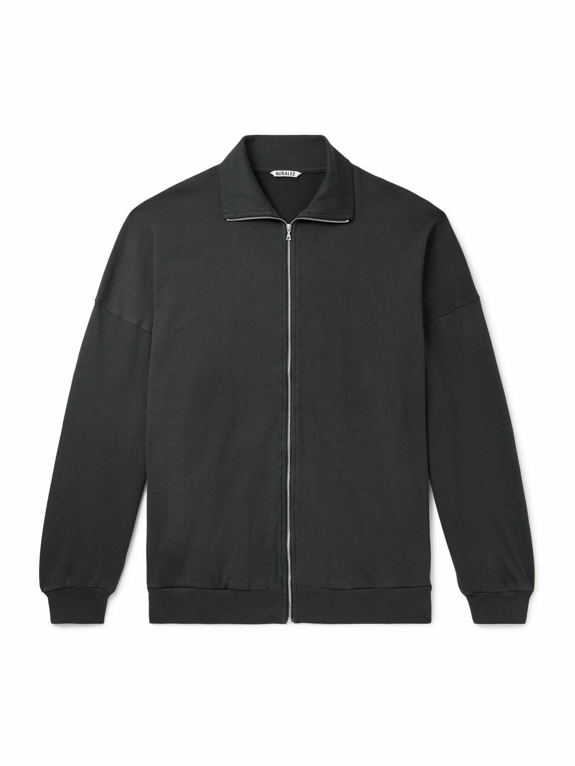 Auralee - Cotton-Jersey Zip-Up Sweatshirt - Black Auralee