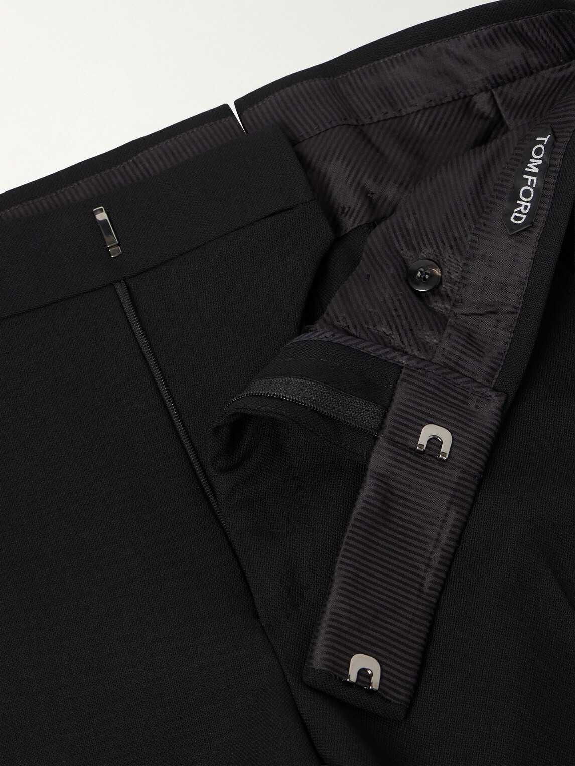 TOM FORD - Slim-Leg Wool-Twill Trousers - Black