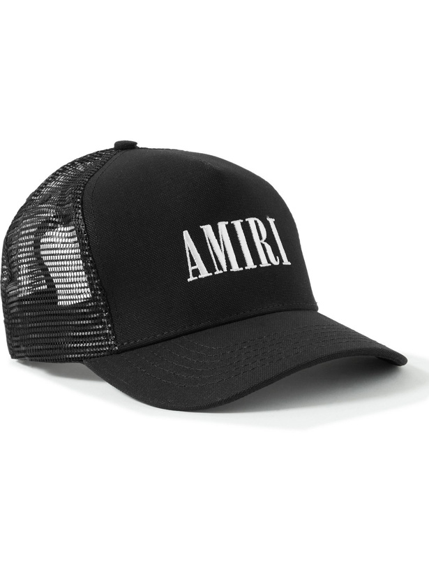 Photo: AMIRI - Logo-Embroidered Cotton-Canvas and Mesh Trucker Hat