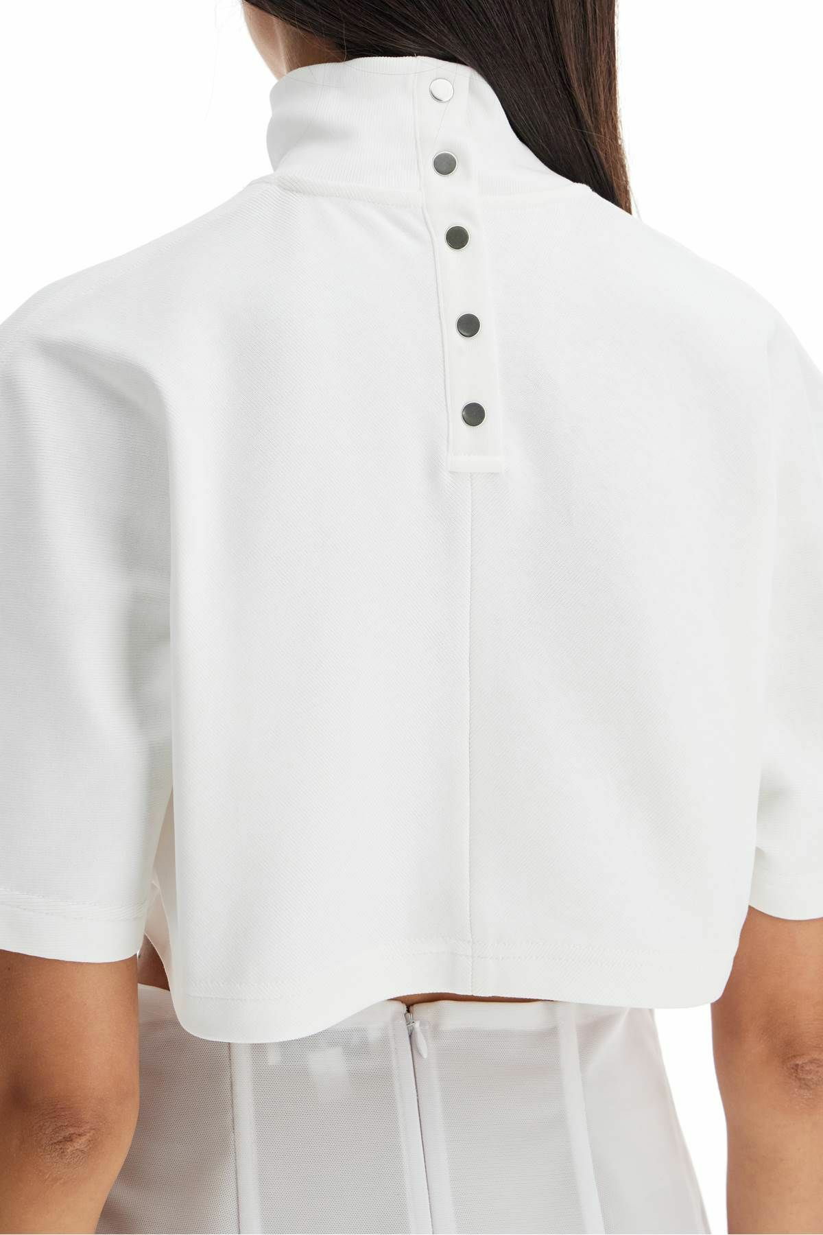 ALAIA high-neck jersey crop top White ALAÏA