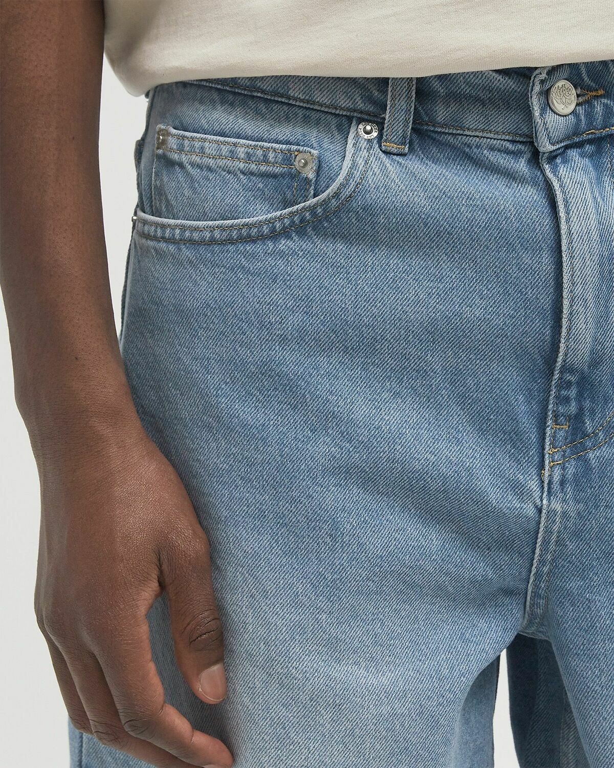Les Deux Ryder Washed Denim Shorts Blue Mens Casual Short