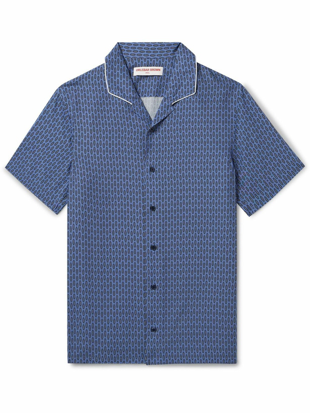 Photo: Orlebar Brown - Hibbert Perez Camp-Collar Printed Lyocell Shirt - Blue