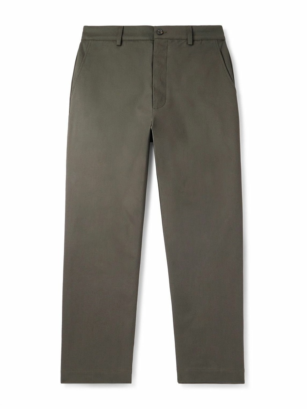 Photo: Ghiaia Cashmere - Straight-Leg Cotton Chinos - Green