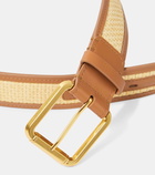 Zimmermann 30mm raffia and leather belt