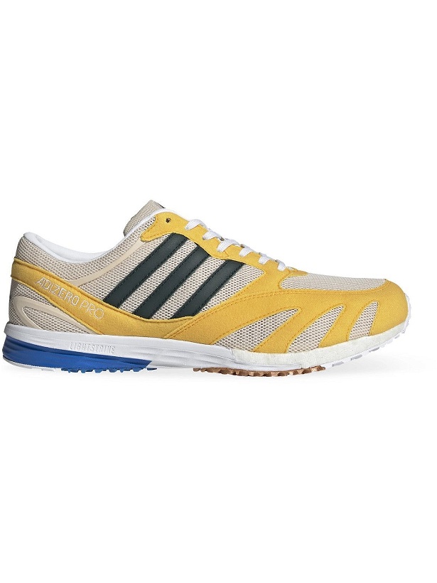 Photo: adidas Consortium - Noah Lab Race Leather-Trimmed Mesh and Faux Suede Sneakers - Yellow