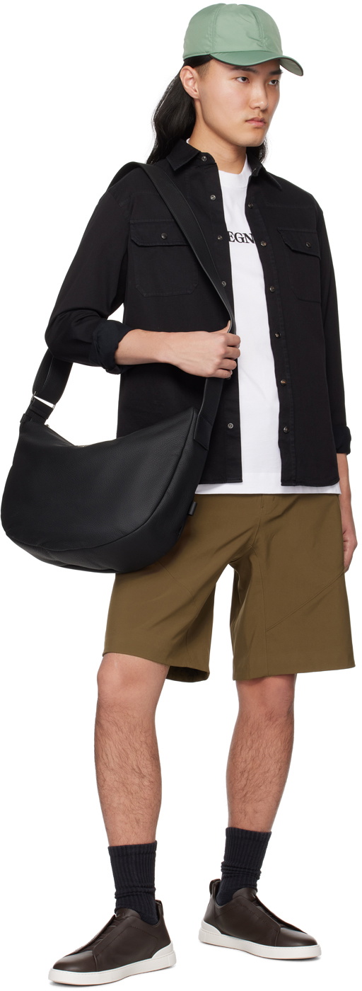 ZEGNA Black Deerskin Panorama Mini Bag