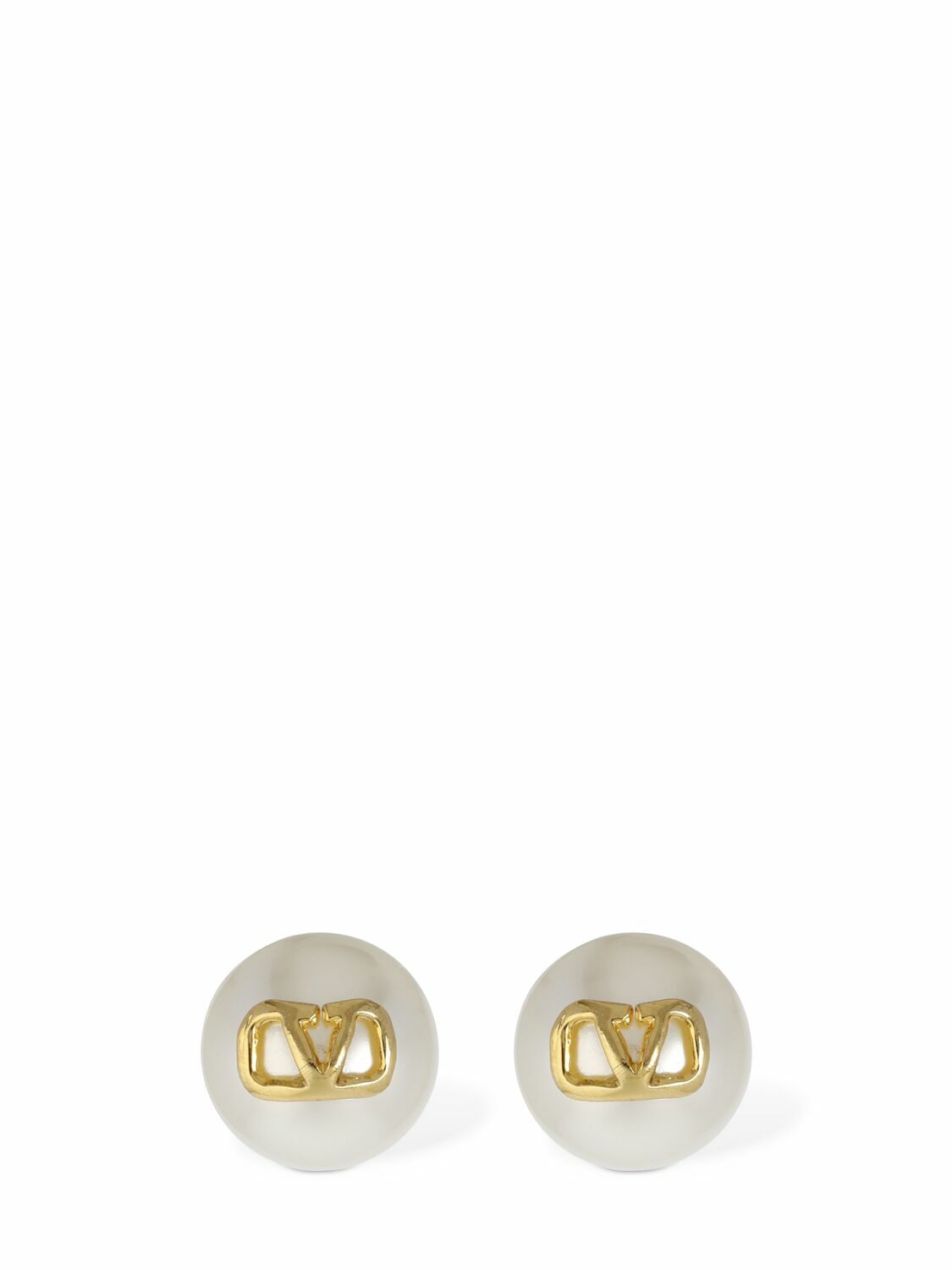 VALENTINO GARAVANI - V Logo Signature Faux Pearl Earrings