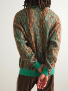 Wacko Maria - Leopard-Jacquard Sweater - Green
