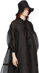 Renli Su SSENSE Exclusive Reversible Black Lace Up Beach Hat