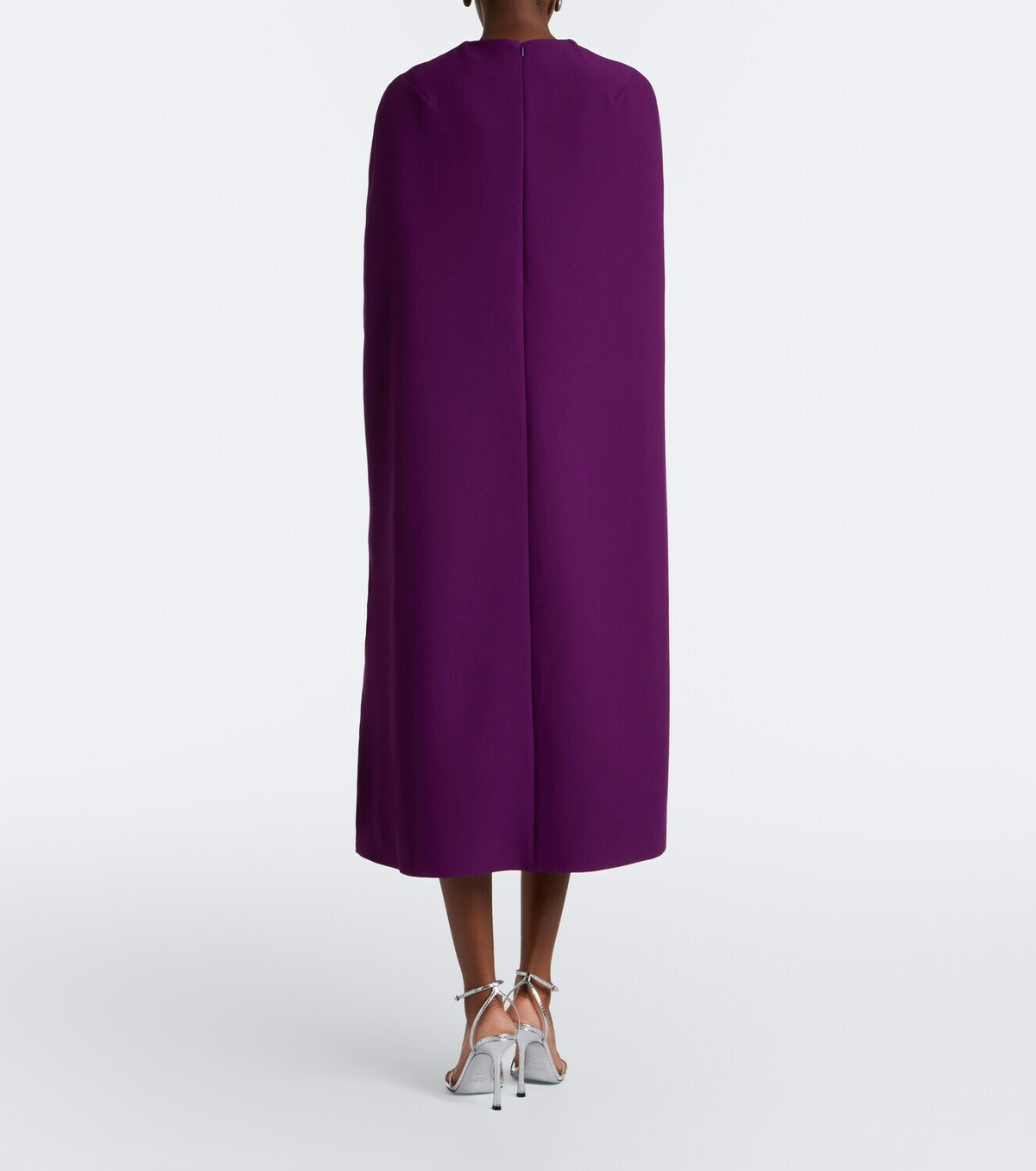 Safiyaa Oria caped crêpe midi dress