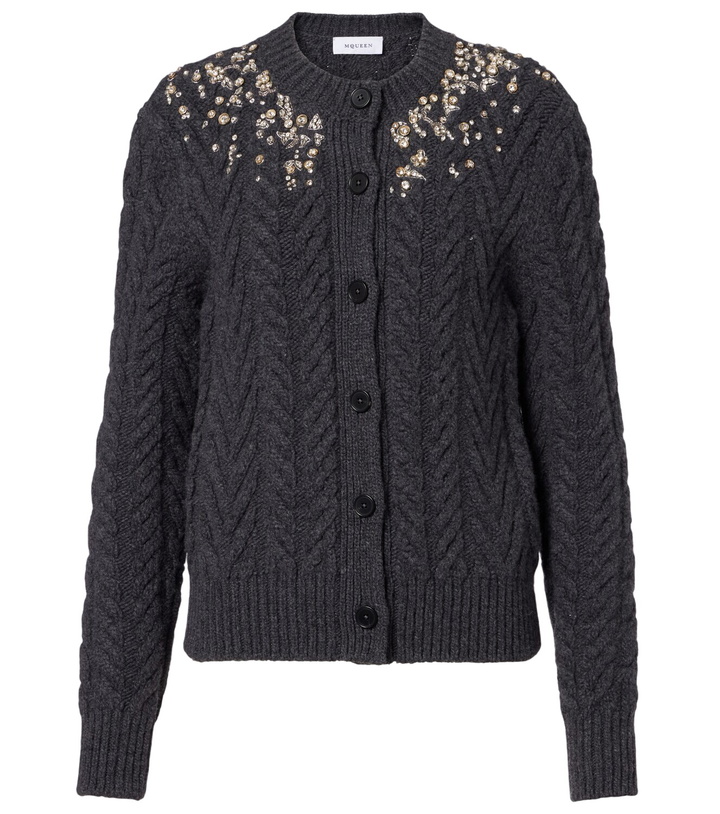 Photo: McQueen Embellished wool and cashmere cardigan