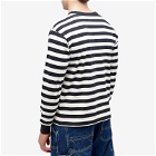 Human Made Men's Long Sleeve Striped T-Shirt in Navy