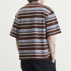 Le Père Men's Tommy T-Shirt in Blue/Brown Stripe