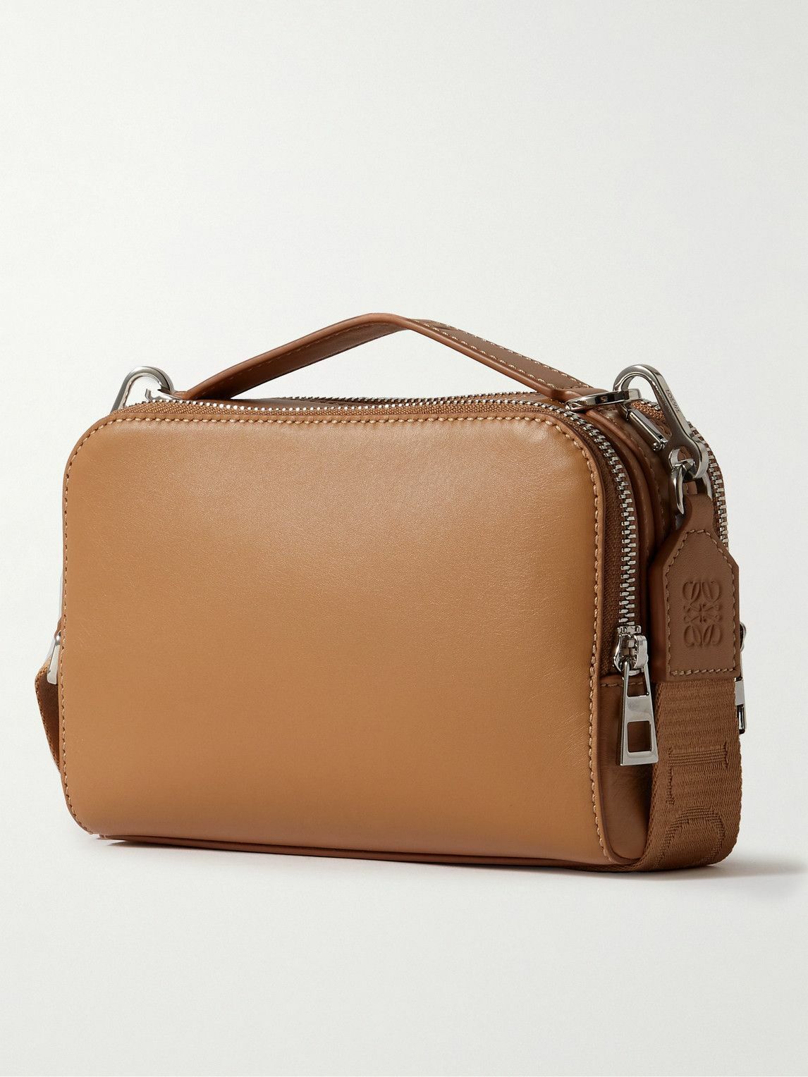 LOEWE - Mini Logo-Debossed Leather Messenger Bag Loewe