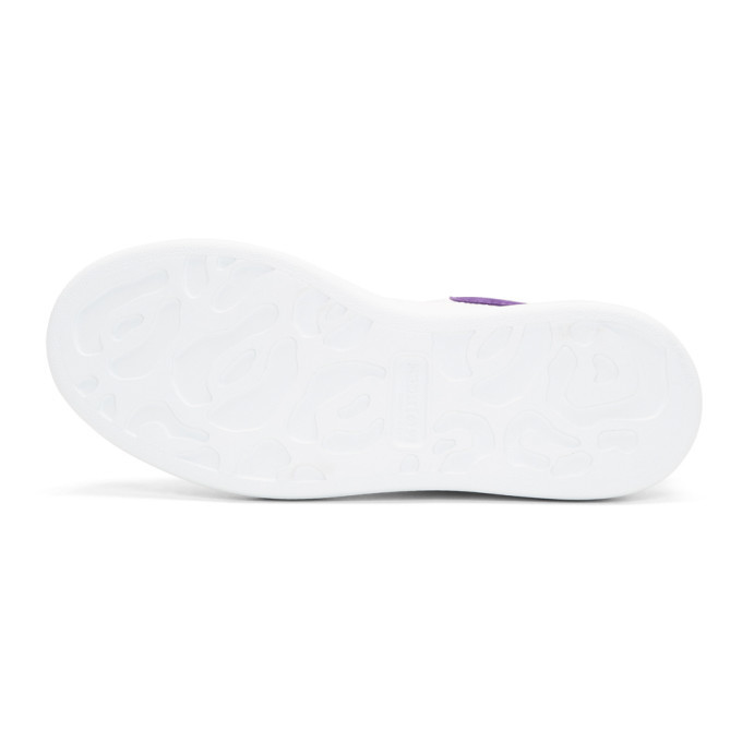Alexander McQueen White and Purple Oversized Sneakers