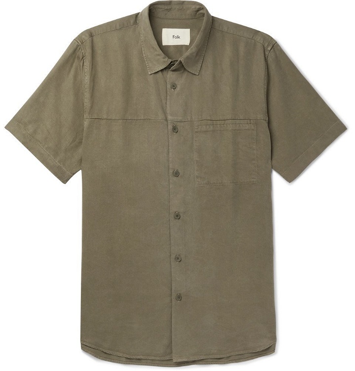 Photo: Folk - Burner Garment-Dyed Lyocell Shirt - Men - Green