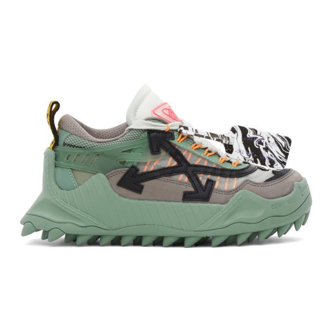 Photo: Off-White Green and Black Odsy-1000 Sneakers
