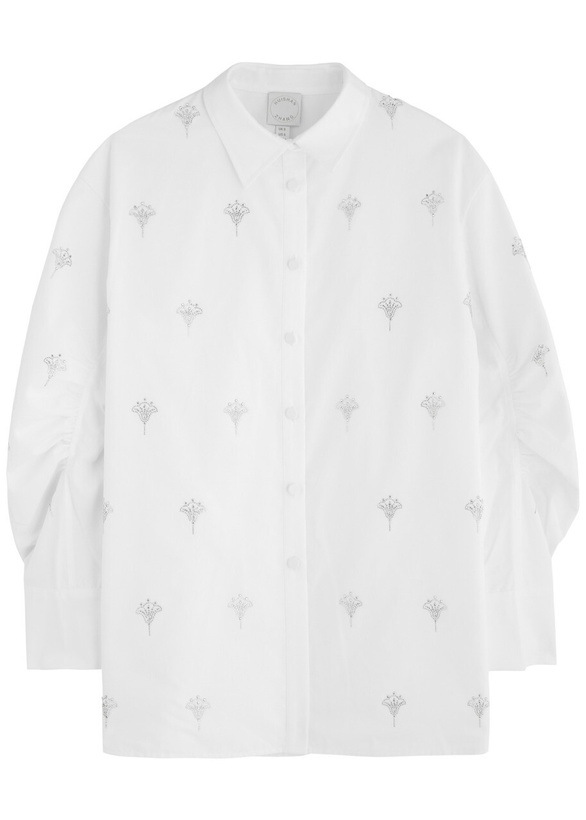 Photo: Huishan Zhang Hugo Crystal-embellished Poplin Shirt White