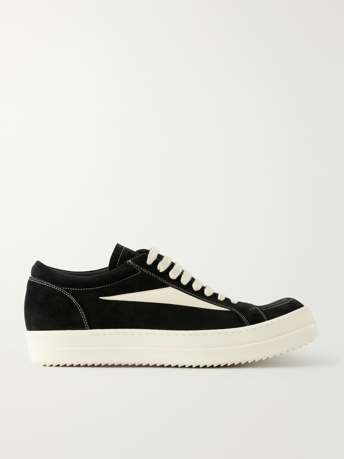 Rick Owens - Vintage Full-Grain Leather-Trimmed Suede and Rubber Sneakers - Black