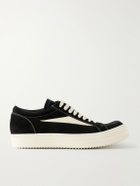Rick Owens - Vintage Full-Grain Leather-Trimmed Suede and Rubber Sneakers - Black