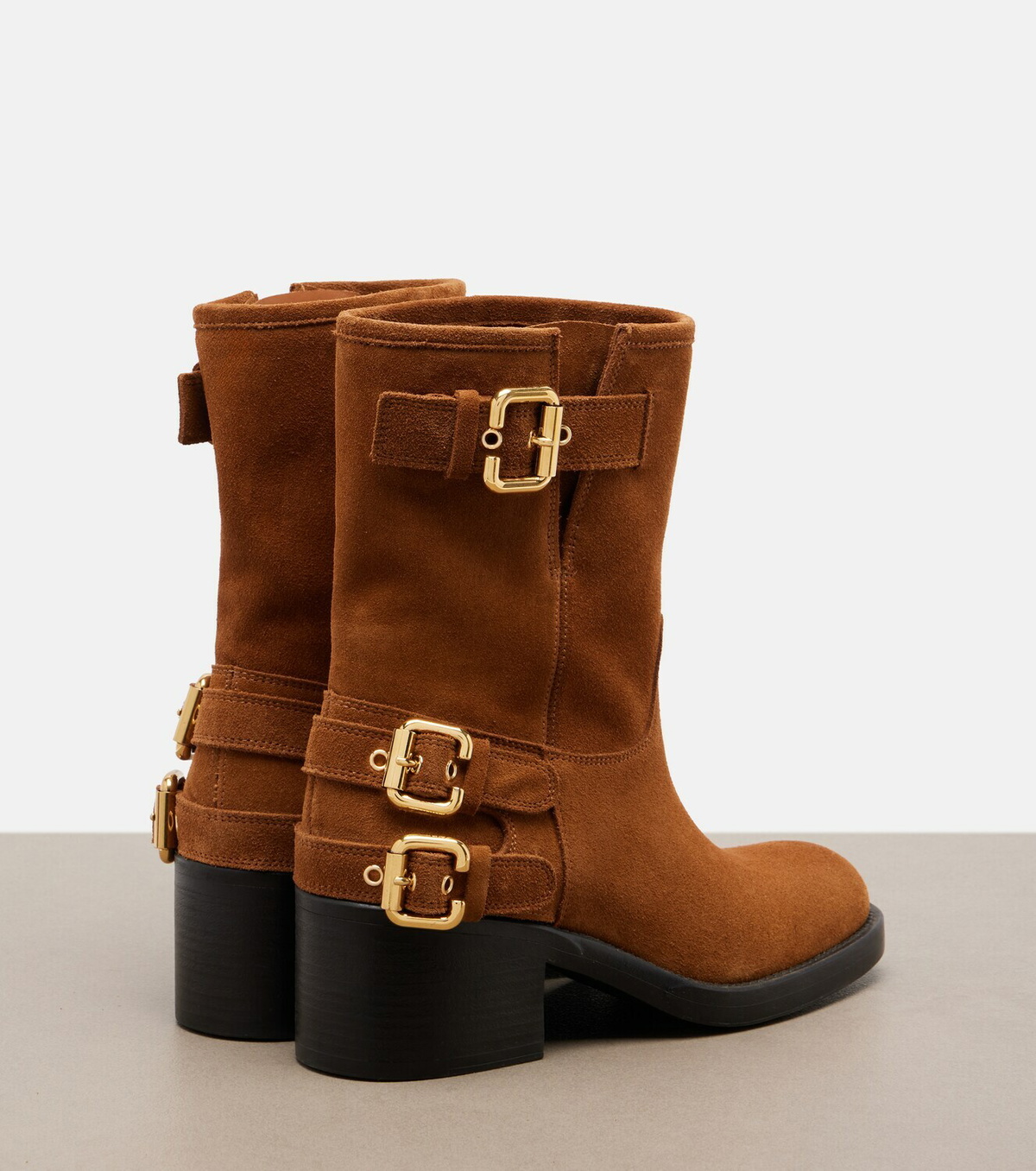 Chloé Dakota suede biker boots
