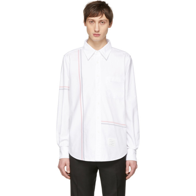 Photo: Thom Browne White Straight Fit Button-Down Shirt