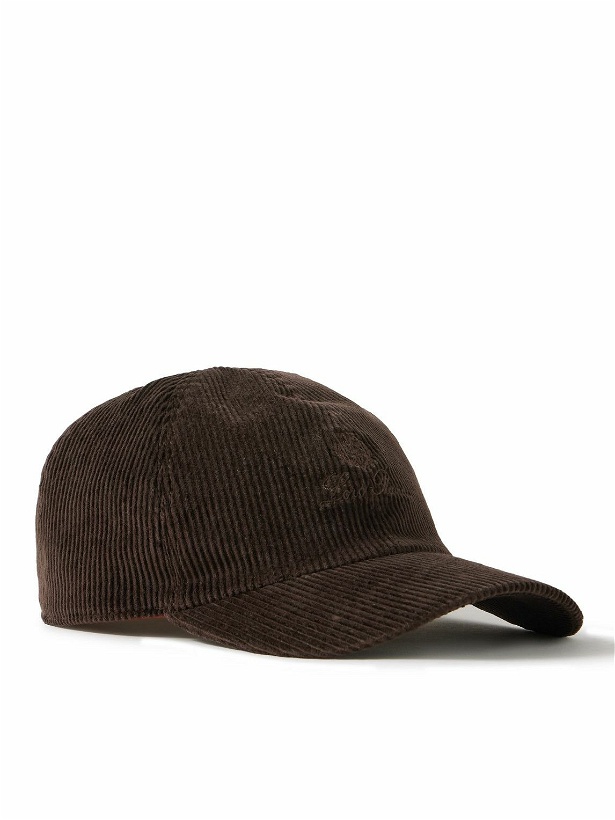 Photo: Loro Piana - Embroidered Storm System® Cotton-Blend Corduroy Baseball Cap - Brown