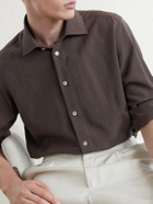 Eleventy - Lyocell, Linen and Cotton-Blend Shirt - Brown