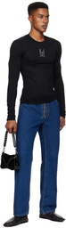 Ludovic de Saint Sernin Black Stud Logo Long Sleeve T-shirt