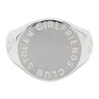 Stolen Girlfriends Club Silver Text Logo Sovereign Ring