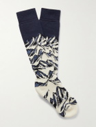Fusalp - Mount III Ribbed Stretch Wool-Blend Jacquard Ski Socks - Blue
