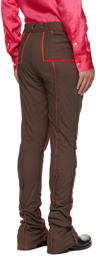 Edward Cuming Brown & Red Paneled Trousers