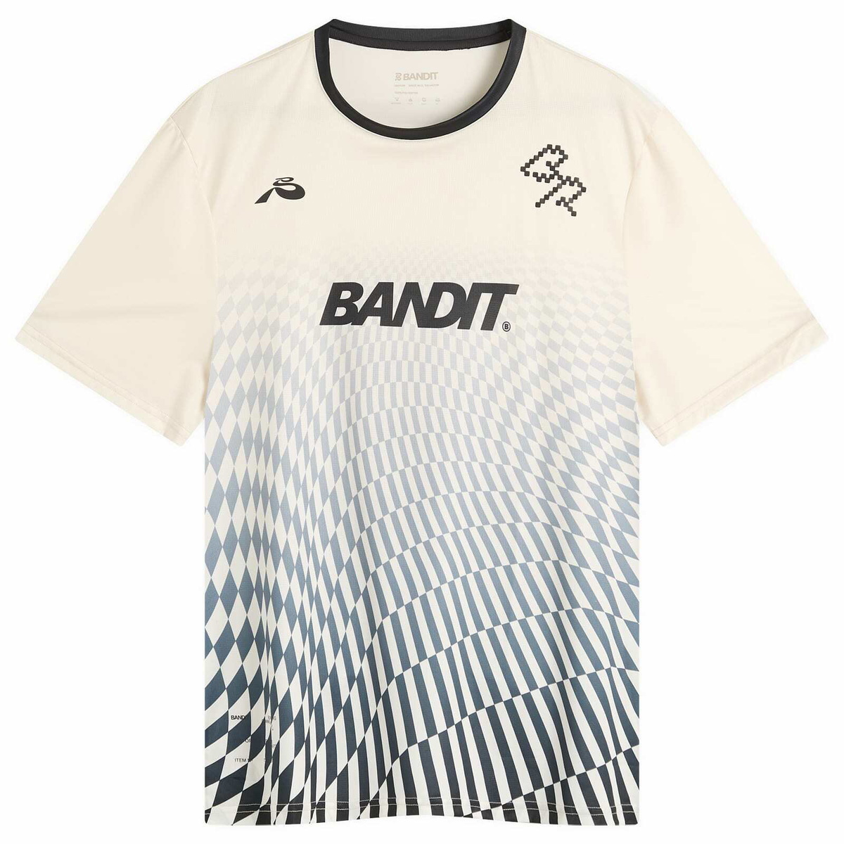 Bandit Men's Drift SS Printed Performance T-Shirt in Undulating Gradient Check/Chalk/Black