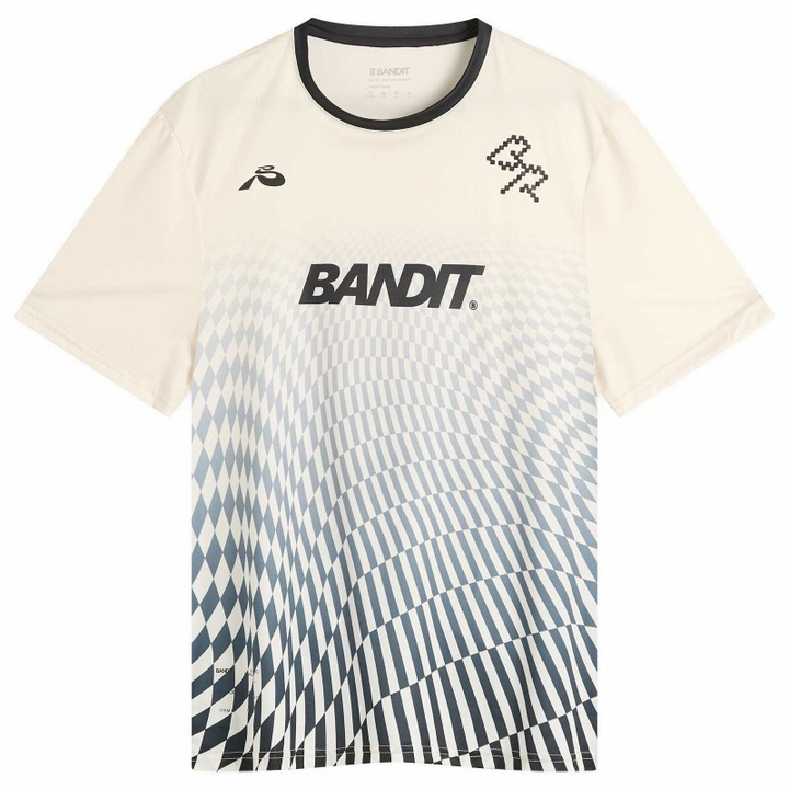 Photo: Bandit Men's Drift SS Printed Performance T-Shirt in Undulating Gradient Check/Chalk/Black